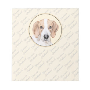 Bloco De Notas Pintura Americana de Foxhound - Arte Cachorra Orig