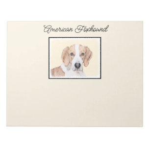 Bloco De Notas Pintura Americana de Foxhound - Arte Cachorra Orig