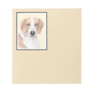 Bloco De Notas Pintura Americana de Foxhound - Arte Cachorro Orig