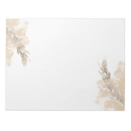 Bloco De Notas Pintura aquosa de capim selvagem em bege Limpo