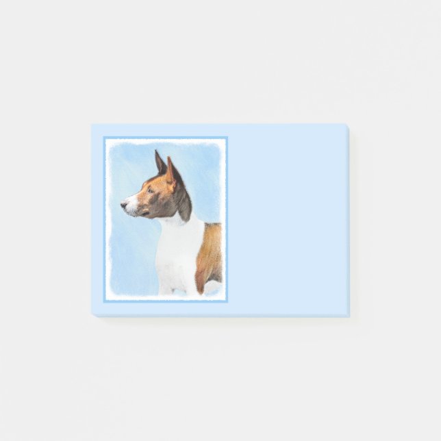 Bloco De Notas Pintura Basenji - Arte Original Custa (Frente)