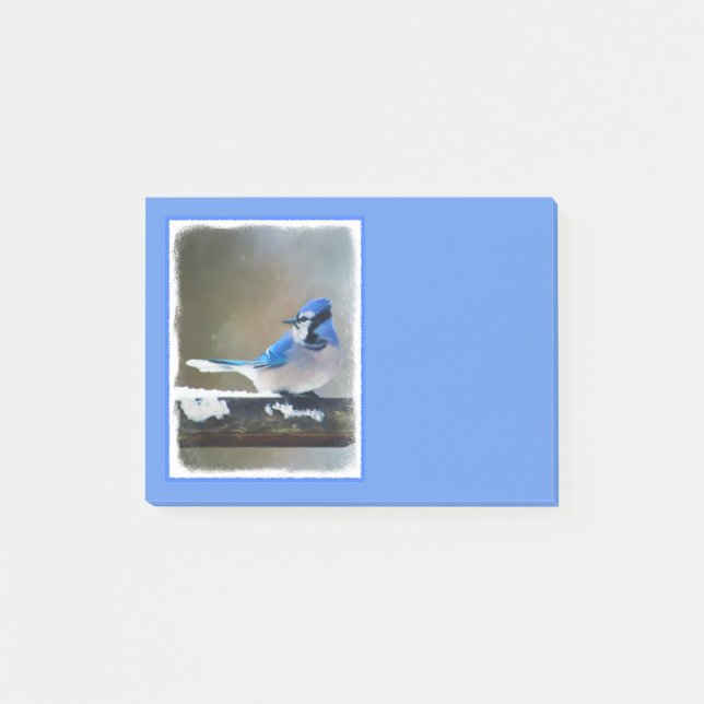 Bloco De Notas Pintura Blue Jay - Arte Original para Pássaros (Frente)