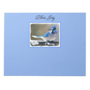 Bloco De Notas Pintura Blue Jay - Arte Original para Pássaros