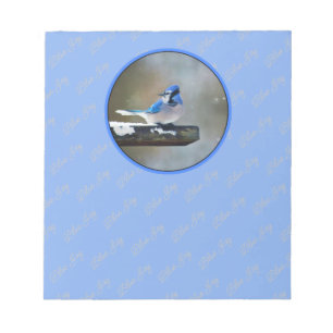 Bloco De Notas Pintura Blue Jay - Arte Original para Pássaros