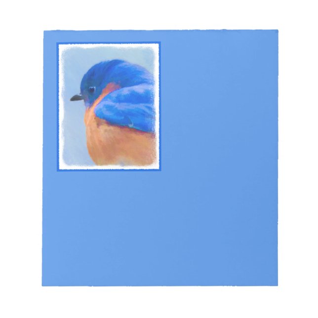 Bloco De Notas Pintura Bluebird - Arte Original para Pássaros (Frente)