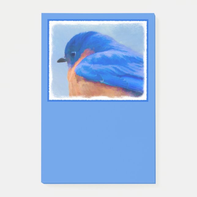 Bloco De Notas Pintura Bluebird - Arte Original para Pássaros (Frente)