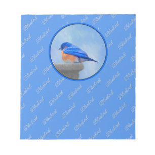 Bloco De Notas Pintura Bluebird - Arte Original para Pássaros
