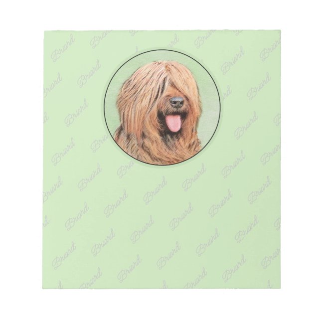 Bloco De Notas Pintura Briard - Arte Cachorro Original (Frente)
