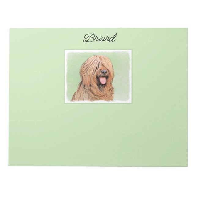 Bloco De Notas Pintura Briard - Arte Cachorro Original (Frente)