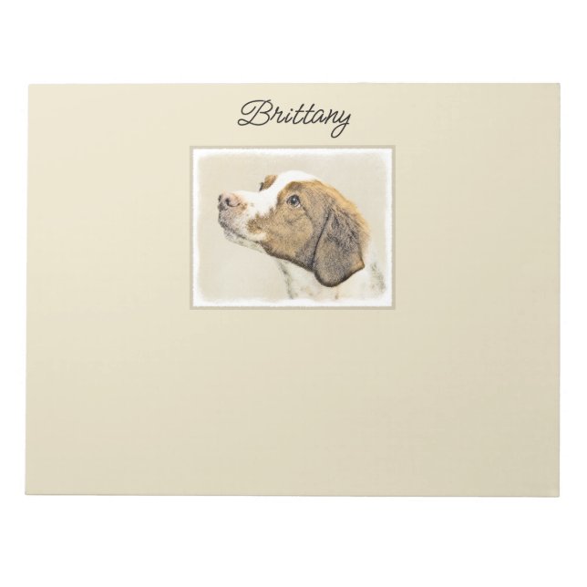 Bloco De Notas Pintura Brittany - Arte Cachorra Original (Frente)