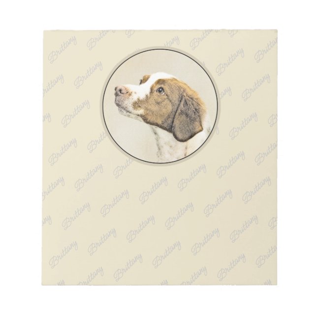 Bloco De Notas Pintura Brittany - Arte Cachorra Original (Frente)