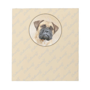 Bloco De Notas Pintura Bullmastiff - Arte Cachorra Original