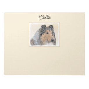 Bloco De Notas Pintura Collie (Rough) - Arte Cachorra Original