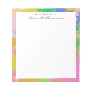 Bloco De Notas Pintura Colorida Abstrato Rainbow Personalizada