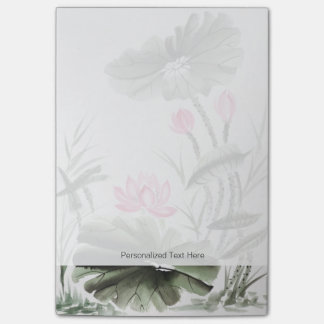 Bloco De Notas Pintura da aguarela da flor de Lotus