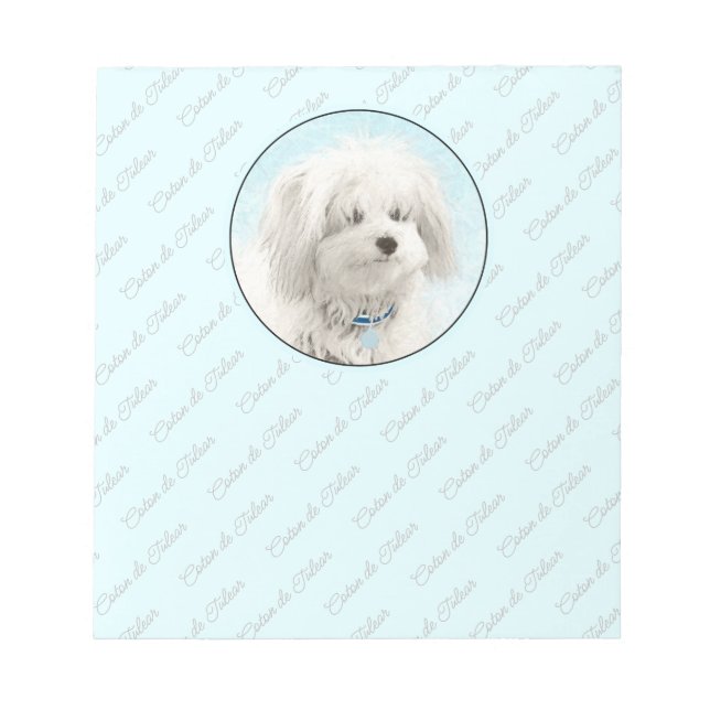 Bloco De Notas Pintura de Algodão de Tulear - Arte de Cachorro Or (Frente)