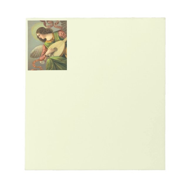 Bloco De Notas Pintura de Anjo com Bandolim  (Frente)