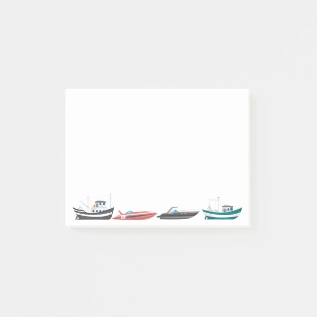 Bloco De Notas Pintura de Barcos Navios em Aquarela Arte (Frente)
