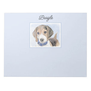 Bloco De Notas Pintura de Beagle - Arte de Cachorro Original Boni