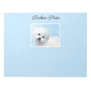 Bloco De Notas Pintura de Bichon Frise - Arte de Cachorro Origina