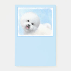 Bloco De Notas Pintura de Bichon Frise - Arte de Cachorro Origina