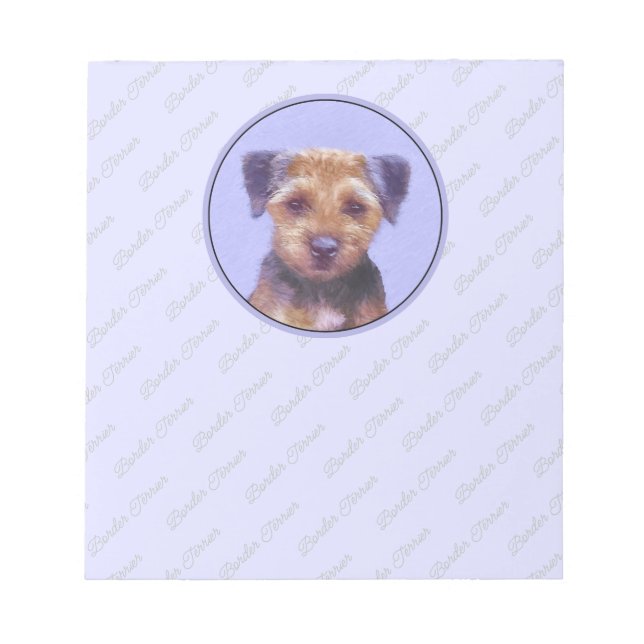 Bloco De Notas Pintura de Borda Terrier - Arte de Cachorro Origin (Frente)