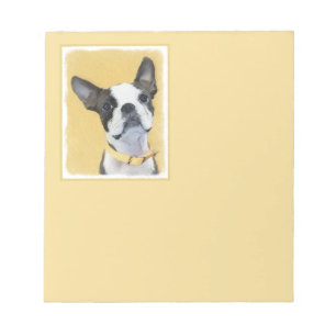 Bloco De Notas Pintura de Boston Terrier - Arte de Cachorro Origi