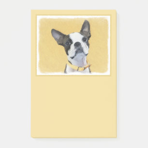 Bloco De Notas Pintura de Boston Terrier - Arte de Cachorro Origi