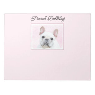 Bloco De Notas Pintura de Bulldog Francês (Creme/Branco) - Arte C