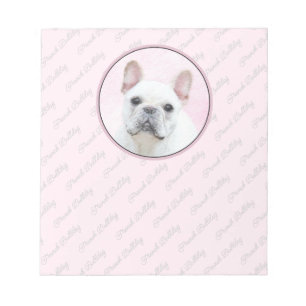 Bloco De Notas Pintura de Bulldog Francês (Creme/Branco) - Arte C