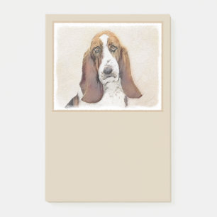 Bloco De Notas Pintura de Cachorro Basset - Arte de Cachorro Orig