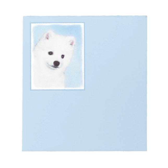 Bloco De Notas Pintura de Cachorro Eskimo Americano - Arte Origin (Frente)