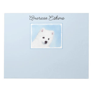 Bloco De Notas Pintura de Cachorro Eskimo Americano - Arte Origin