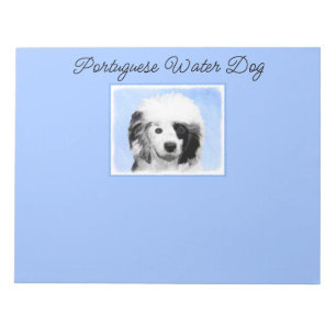 Bloco De Notas Pintura de Cachorro Português - Arte Original de C