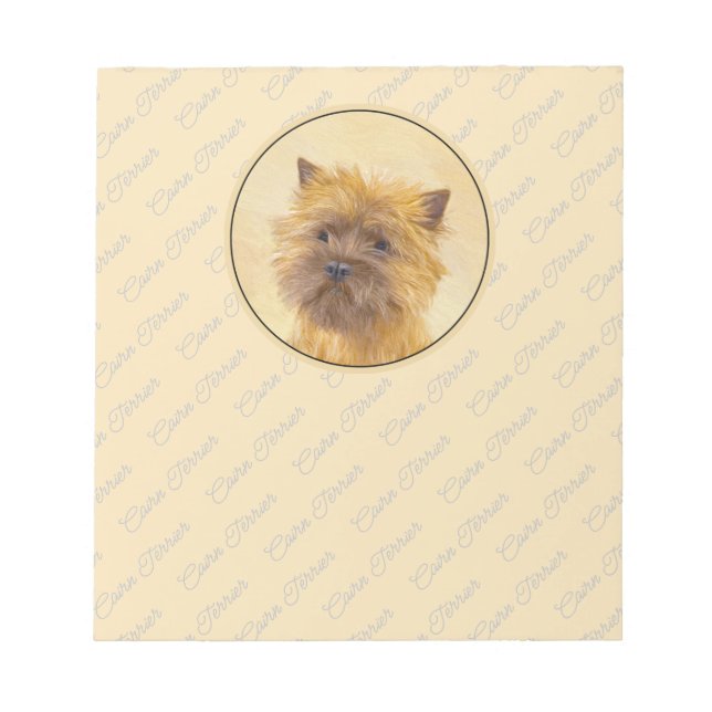 Bloco De Notas Pintura de Cairn Terrier - Arte de Cachorro Origin (Frente)