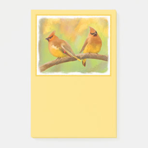 Bloco De Notas Pintura De Cedar Waxwing - Arte De Cachorro Origin