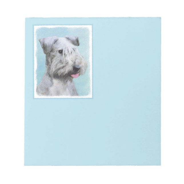 Bloco De Notas Pintura de Cesky Terrier - Arte de Cachorro Origin (Frente)