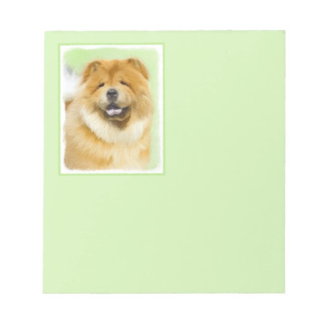 Bloco De Notas Pintura De Chow Chow - Arte De Cachorro Original (Frente)