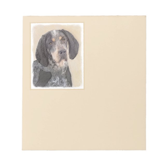 Bloco De Notas Pintura de Connhound Bluetick - Cachorro Original  (Frente)