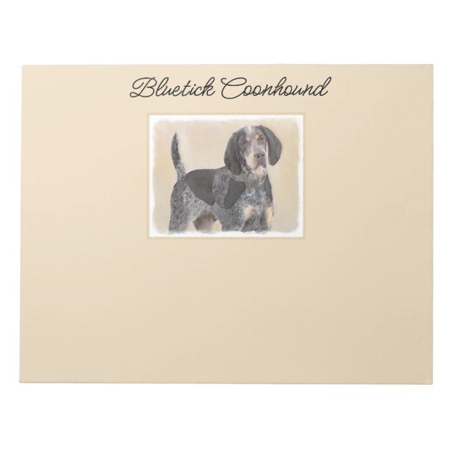 Bloco De Notas Pintura de Connhound Bluetick - Cachorro Original  (Frente)