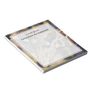 Bloco De Notas Pintura de Cores de Água Personalizada Girafa