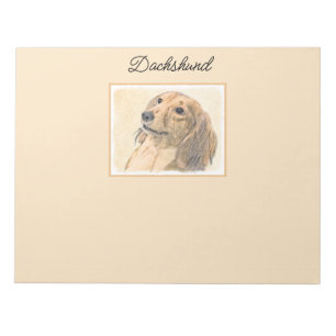 Bloco De Notas Pintura de Dachshund (Longhaired) - Arte de Cão Or