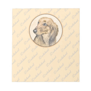 Bloco De Notas Pintura de Dachshund (Longhaired) - Arte de Cão Or
