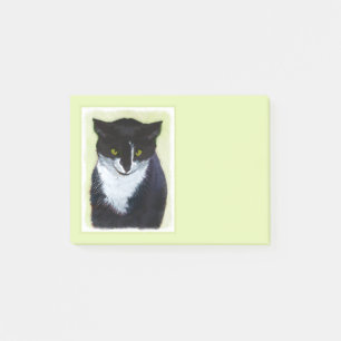 Bloco De Notas Pintura de Gato Tuxedo - Arte de Gato Original Cus