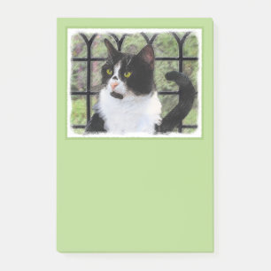 Bloco De Notas Pintura de Gato Tuxedo - Arte de Gato Original Cus