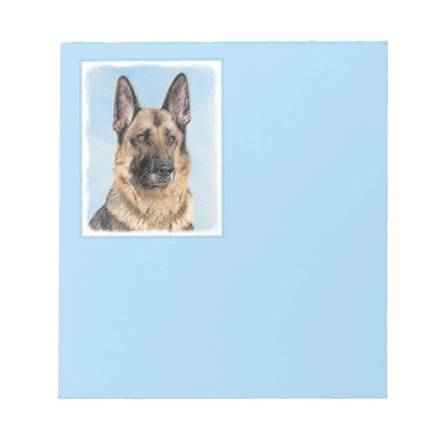 Bloco De Notas Pintura de german shepherd - Arte de Cachorro Orig (Frente)