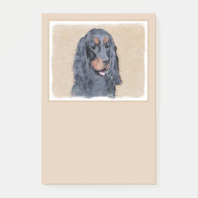 Bloco De Notas Pintura de Gordon Setter - Arte de Cachorro Origin (Frente)
