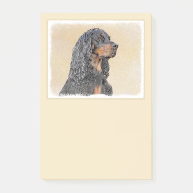 Bloco De Notas Pintura de Gordon Setter - Arte de Cachorro Origin (Frente)