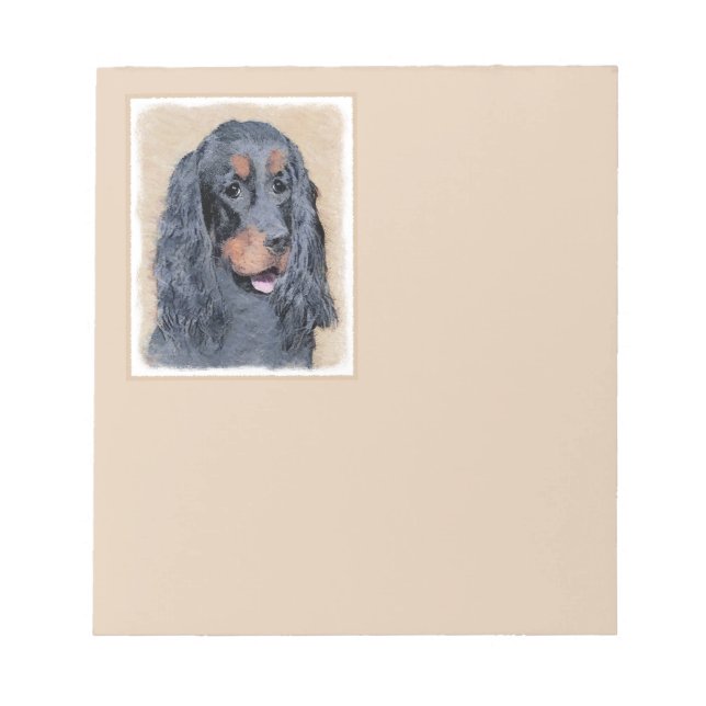 Bloco De Notas Pintura de Gordon Setter - Arte de Cachorro Origin (Frente)
