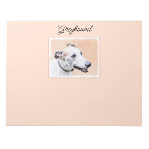 Bloco De Notas Pintura de Greyhound - Arte de Cachorro Original